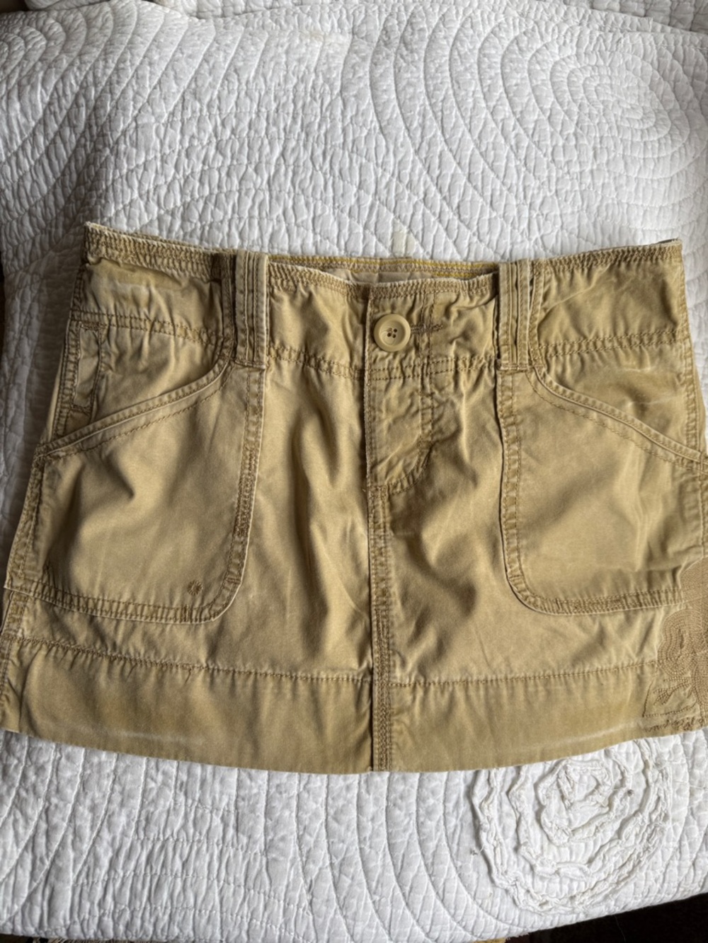 American Eagle Outfitters Tan Denim Mini Skirt